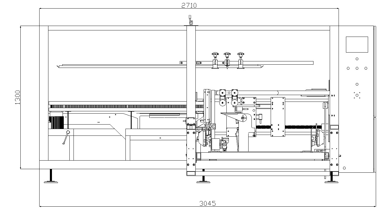 AUTOBOX case erector – Layout diagram with horizontal worktable
