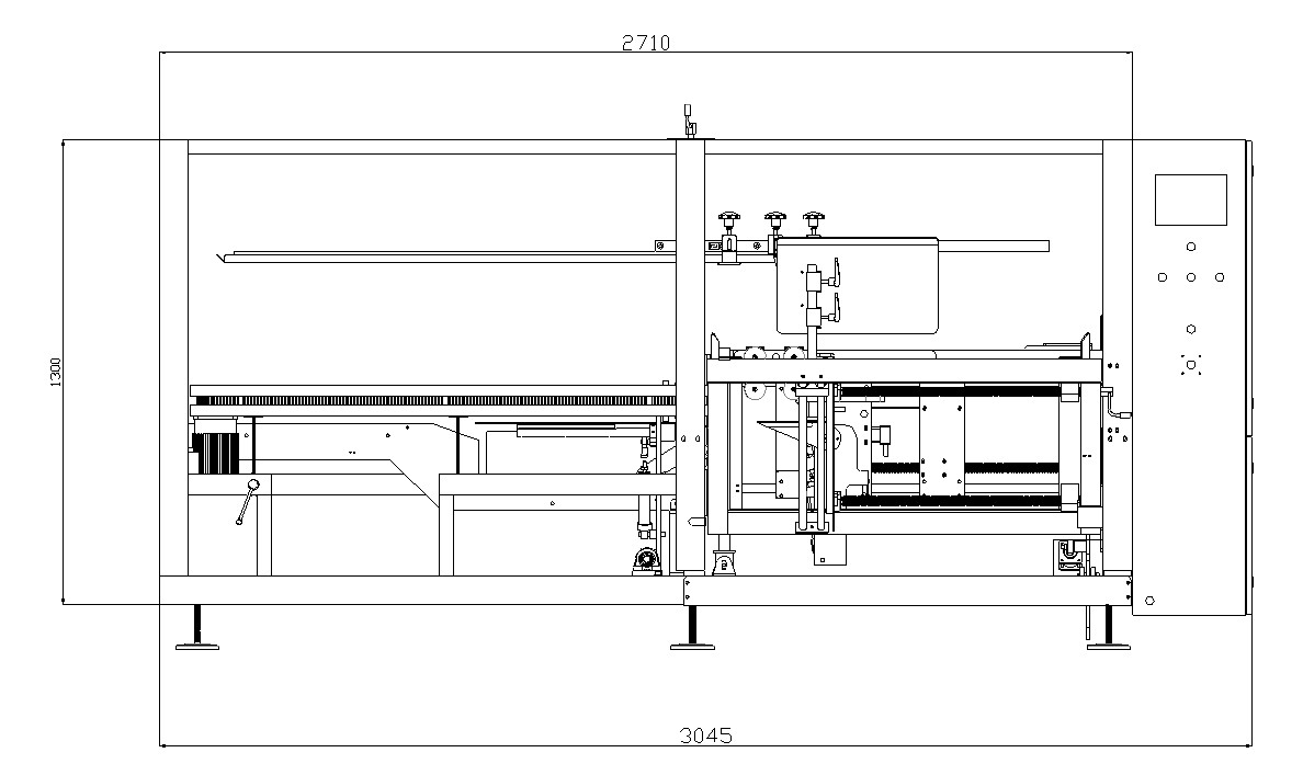 AUTOBOX case erector – Layout diagram with inclined worktable