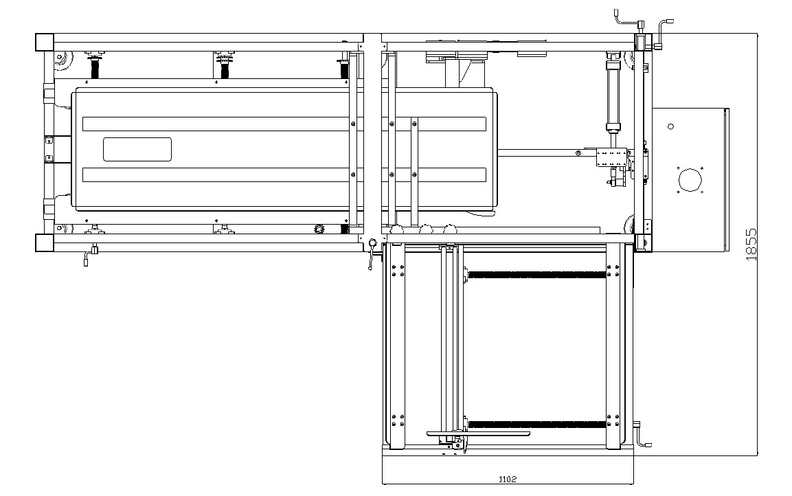 AUTOBOX case erector – Layout diagram with inclined worktable