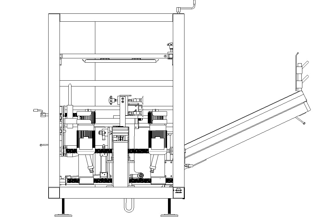 AUTOBOX case erector – Layout diagram with inclined worktable