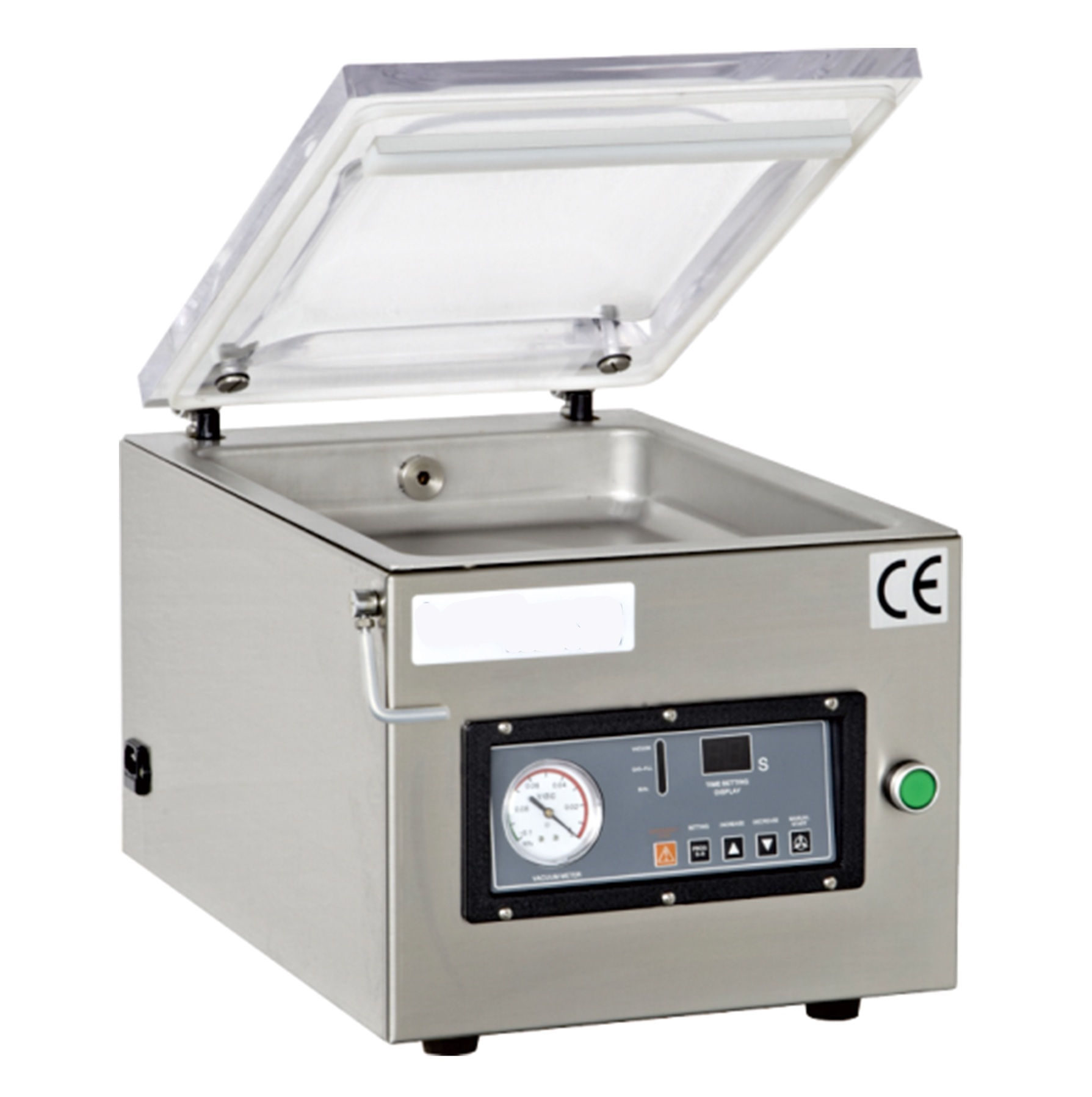 DOZE300T tabletop chamber vacuum sealer with clear lid