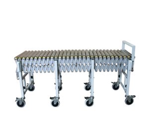 Extendable stainless-steel roller conveyor
