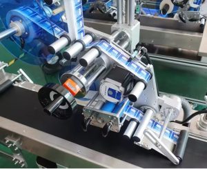 Label head of the A175LB with a roll of die-cut labels on its liner running over the rollers