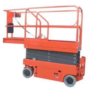 SMITH AS-X6 electric scissor lift, platform lowered, extension deck extended